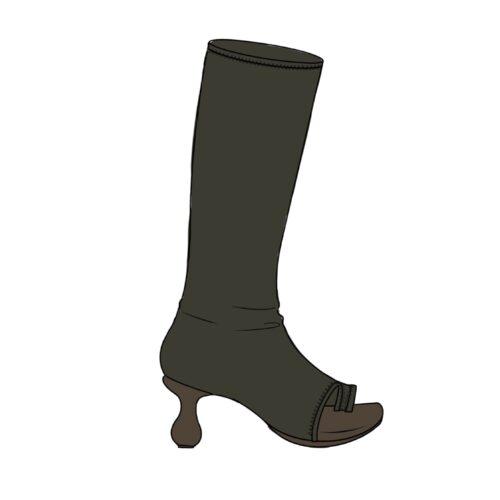 墨绿色长筒袜高跟鞋 商品图0