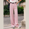 OLrain欧芮儿粉色高腰牛仔裤女早春2024年新款复古通勤休闲直筒裤 商品缩略图1
