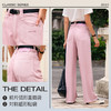 OLrain欧芮儿粉色高腰牛仔裤女早春2024年新款复古通勤休闲直筒裤 商品缩略图3