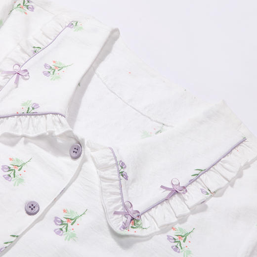 都市丽人生活家居春夏睡衣女软绵绵家居服薄款短袖短裤女士套装LH41C1 商品图5