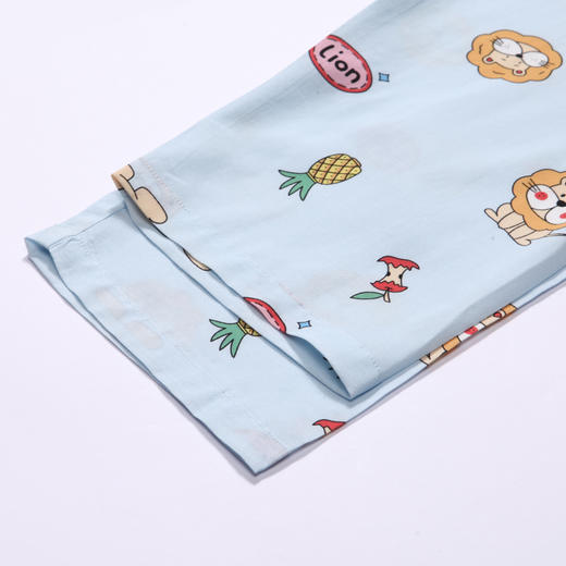 都市丽人眯雅佳生活家居春夏睡衣女童梭织人棉家居服薄款七分袖长裤童装梭织棉套装JH42A4 商品图11
