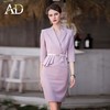 AD假两件连衣裙女气质紫色西服裙春夏高端工作服前台礼仪接待服装 商品缩略图0