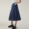 谜底气质牛仔半身裙2024夏季新款复古高腰A型长裙松紧腰246MB7003 商品缩略图1