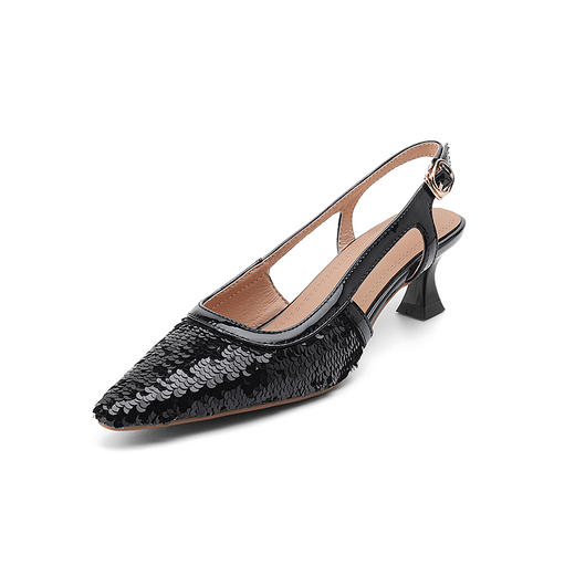 【预售5天】性感百搭，细跟后空珍珠亮片时尚单鞋JBH&24-9 商品图10