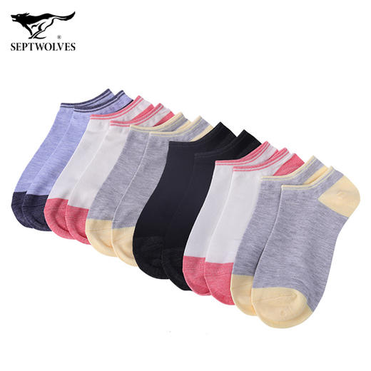 七匹狼女士抗菌船袜六双装62024-6 商品图2