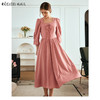 OLrain欧芮儿法式珊瑚粉连衣裙女早春2024新款茶歇收腰泡泡袖裙子 商品缩略图0