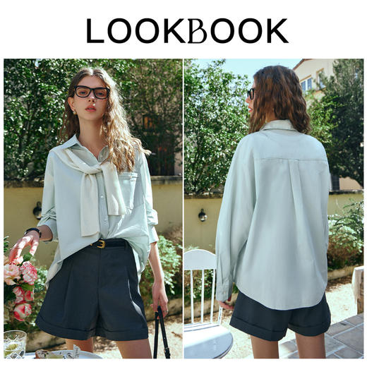 OLrain欧芮儿长袖衬衫女早春2024年新款通勤百搭宽松慵懒风衬衣 商品图4