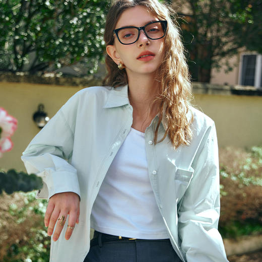 OLrain欧芮儿长袖衬衫女早春2024年新款通勤百搭宽松慵懒风衬衣 商品图1