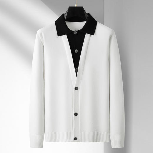 【新款DBJ】大依优型大码针织长袖休闲加肥加大上衣男士胖子大码t恤打底 商品图1