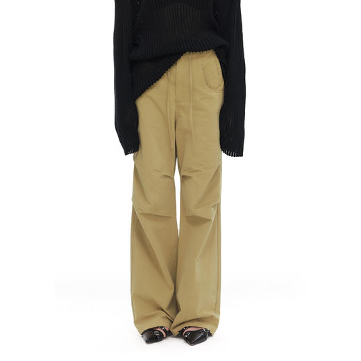 NUTH复古做旧纹理设计感宽松直筒显瘦休闲工装裤女 商品图3