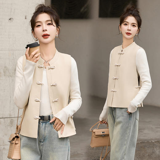 春季新款，古风高品质皮衣马甲外套HR-ZYIF1809 商品图0