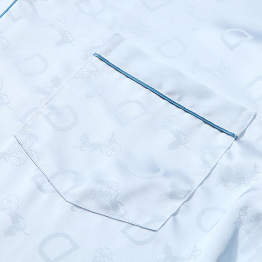 都市丽人都市锋尚好睡好眠春夏睡衣男冰雪丝提花家居服薄款短袖短裤男士丝质套装FH41A1 商品图7