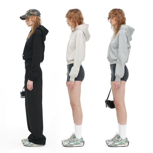 NUTH短款修身显瘦连帽套头卫衣女 商品图2