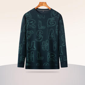 【新款DSZ】大依优型大码长袖卫衣加肥加大肥佬休闲商务宽松透气上衣打底T恤