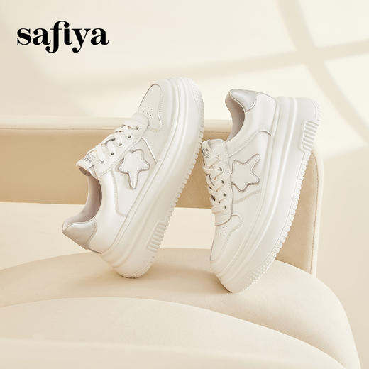 Safiya/索菲娅2024潮流星星厚底增高百搭运动休闲风板鞋 SF41112126 商品图2