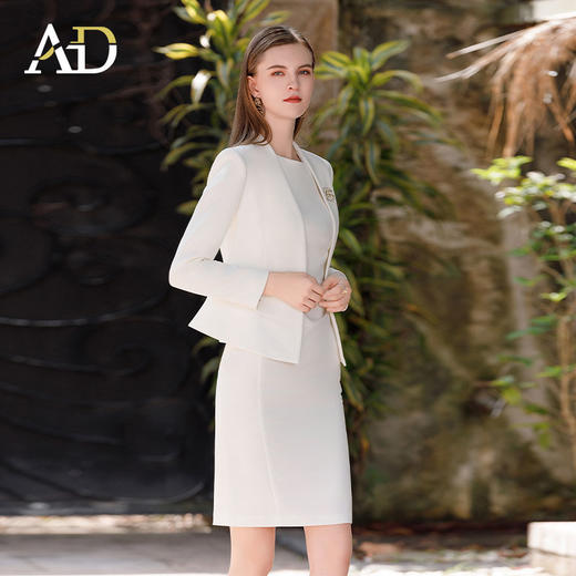 AD通勤西装外套女秋气质女神范西服连衣裙两件套收腰显瘦职业套装 商品图2