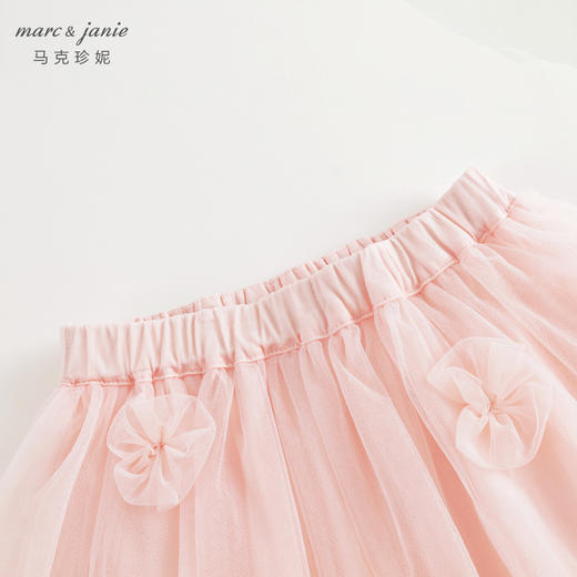 马克珍妮女童立体花朵网纱短裙半身裙儿童裙子2024夏装新款240635 商品图2