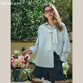 OLrain欧芮儿长袖衬衫女早春2024年新款通勤百搭宽松慵懒风衬衣