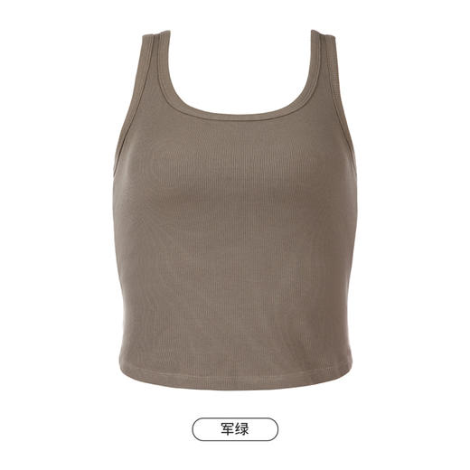 都市丽人宽肩背心女罗纹棉背心无尺码有固定杯棉质宽肩背心无钢圈无排扣LV44A2 商品图10