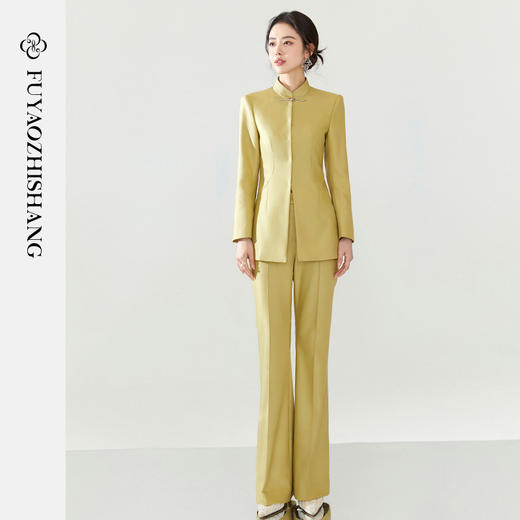扶摇 黄色西装套装女2026新款改良唐装新中式国风西服外套春 商品图2