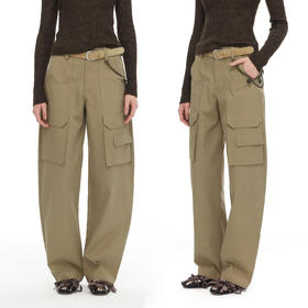 NUTH多口袋宽松廓形感显瘦茧形工装裤