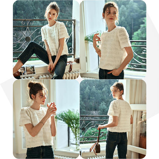 OLrain欧芮儿法式杏色蕾丝衫女春季2024新款气质雪纺时尚洋气上衣 商品图2