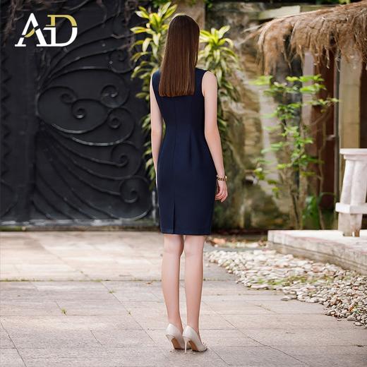 A99D高档职业连衣裙女新款开叉一步裙无袖内搭西装裙子藏青色工作服 商品图4