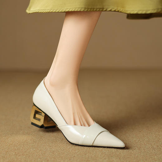 【预售5天】春夏新款，粗跟时尚真皮单鞋LD&6710 商品图4
