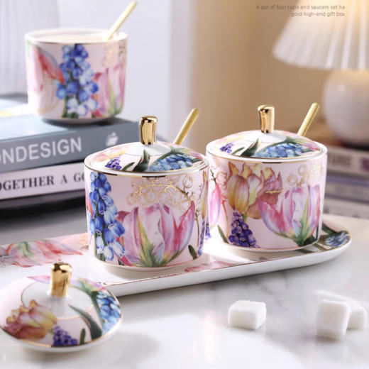 诺轩郁金香轻奢陶瓷调料罐四件套 商品图6