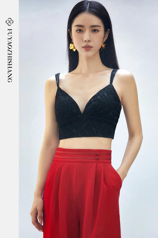 提花背心新国潮中式吊带背心女外穿夏内搭辣妹纯欲风别致性感上衣 商品图5