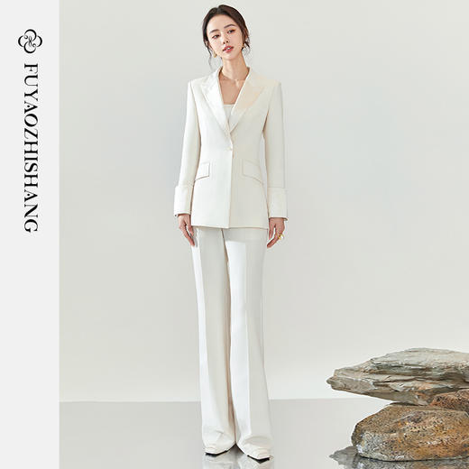 高级感白色西装套装女春新款时尚气质女神范职业正装工作服 商品图2
