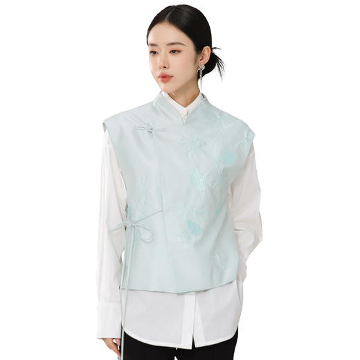 扶摇 2024年春装新中式印花马甲新款复古国风无袖外套女上衣 商品图4