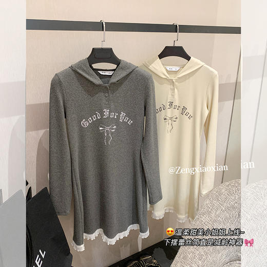 【129元任选2件】2色连帽拼接连衣裙 商品图3