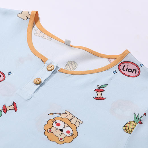 都市丽人眯雅佳生活家居春夏睡衣女童梭织人棉家居服薄款七分袖长裤童装梭织棉套装JH42A4 商品图8