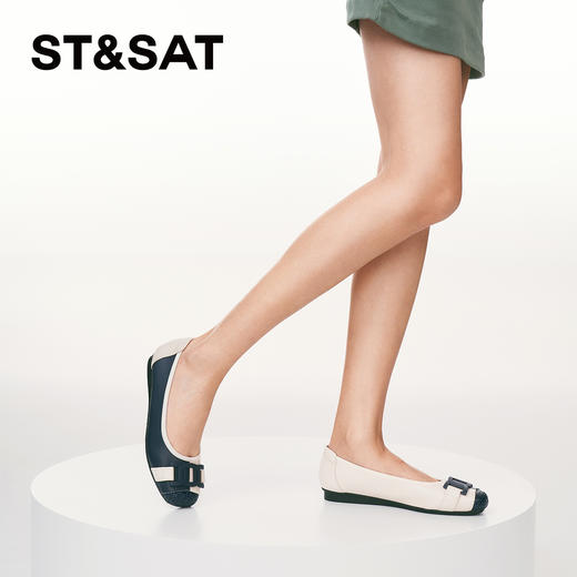 星期六时尚压纹鞋头拼色休闲平底鞋SSC1111070 商品图6