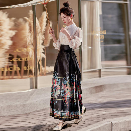 时尚休闲气质，马面裙印花两件套套装HR- CY8002 商品图2