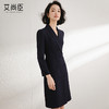 气质西装式连衣裙女2024早春新款时尚藏青色双排扣裙子通勤工作服 商品缩略图2