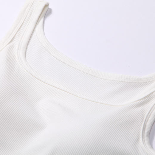 都市丽人宽肩背心女罗纹棉背心无尺码有固定杯棉质宽肩背心无钢圈无排扣LV44A2 商品图4