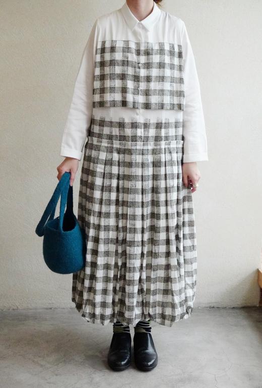 ECOLE DE CURIOSITIES 印花格纹连衣裙(2色可选) 商品图12