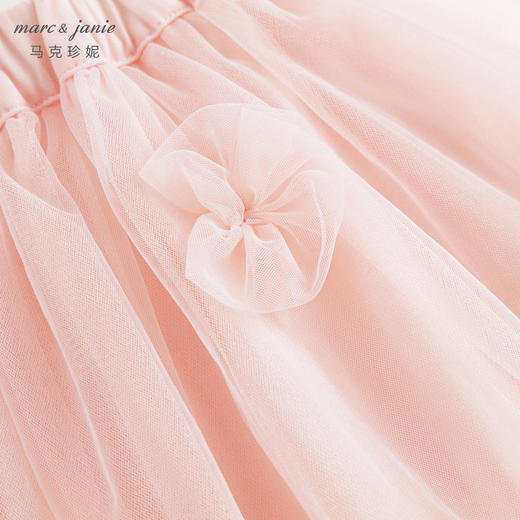 马克珍妮女童立体花朵网纱短裙半身裙儿童裙子2024夏装新款240635 商品图3