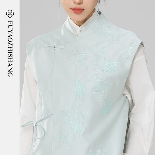 扶摇 2024年春装新中式印花马甲新款复古国风无袖外套女上衣 商品图2