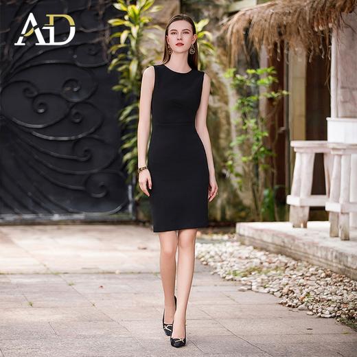 AD女总裁范正装两件套新款长袖西装外套修身圆领职业连衣裙子 商品图3