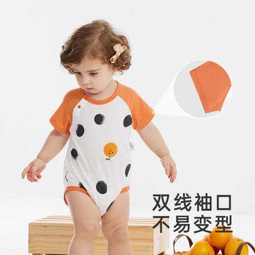 英氏婴幼儿连体衣春夏短袖男女宝爬服纯棉透气新款新生儿衣服 商品图2