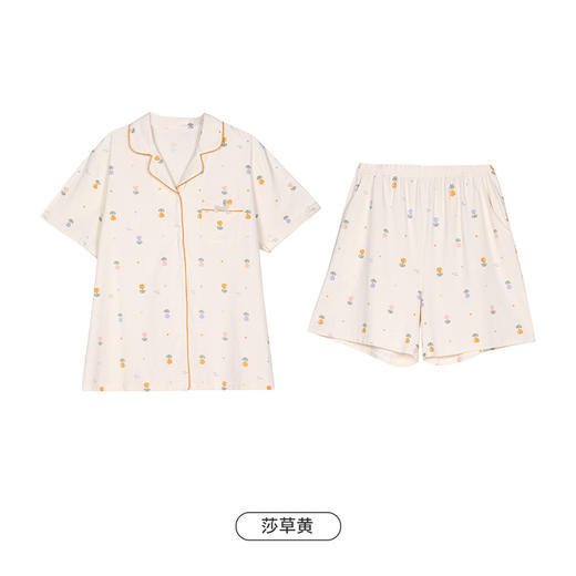 都市丽人生活家居春夏睡衣女32支CVC单面家居服薄款短袖短裤女士套装LH41D1 商品图10
