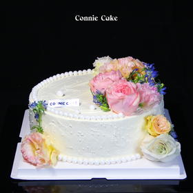 【1537】油画肌理感鲜花蛋糕