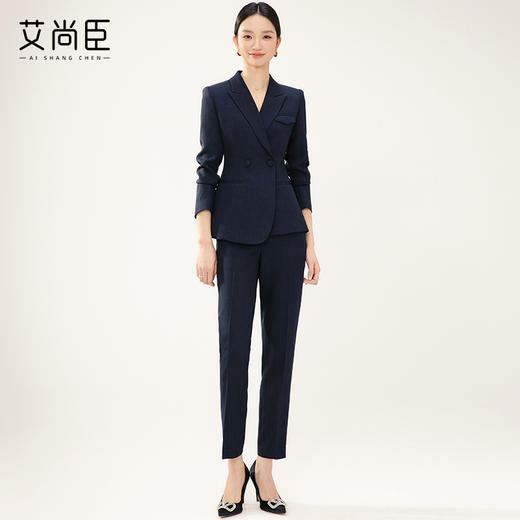 藏青色西装套装女高级感气质女神范修身显瘦售楼部酒店前台工作服 商品图2