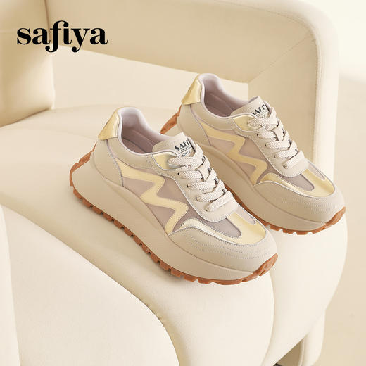 Safiya/索菲娅2024春季轻便休闲网面厚底复古风运动阿甘鞋 SF41112422 商品图1
