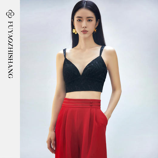 提花背心新国潮中式吊带背心女外穿夏内搭辣妹纯欲风别致性感上衣 商品图0