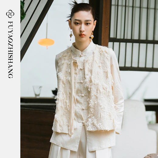 扶摇 新中式女装国风禅意盘扣上衣马甲改良汉服老钱风马夹 商品图0