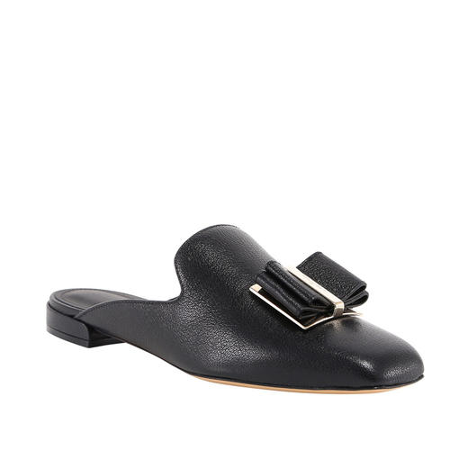 FERRAGAMO 菲拉格慕 女士经典蝴蝶结皮鞋 黑色 733756 商品图1